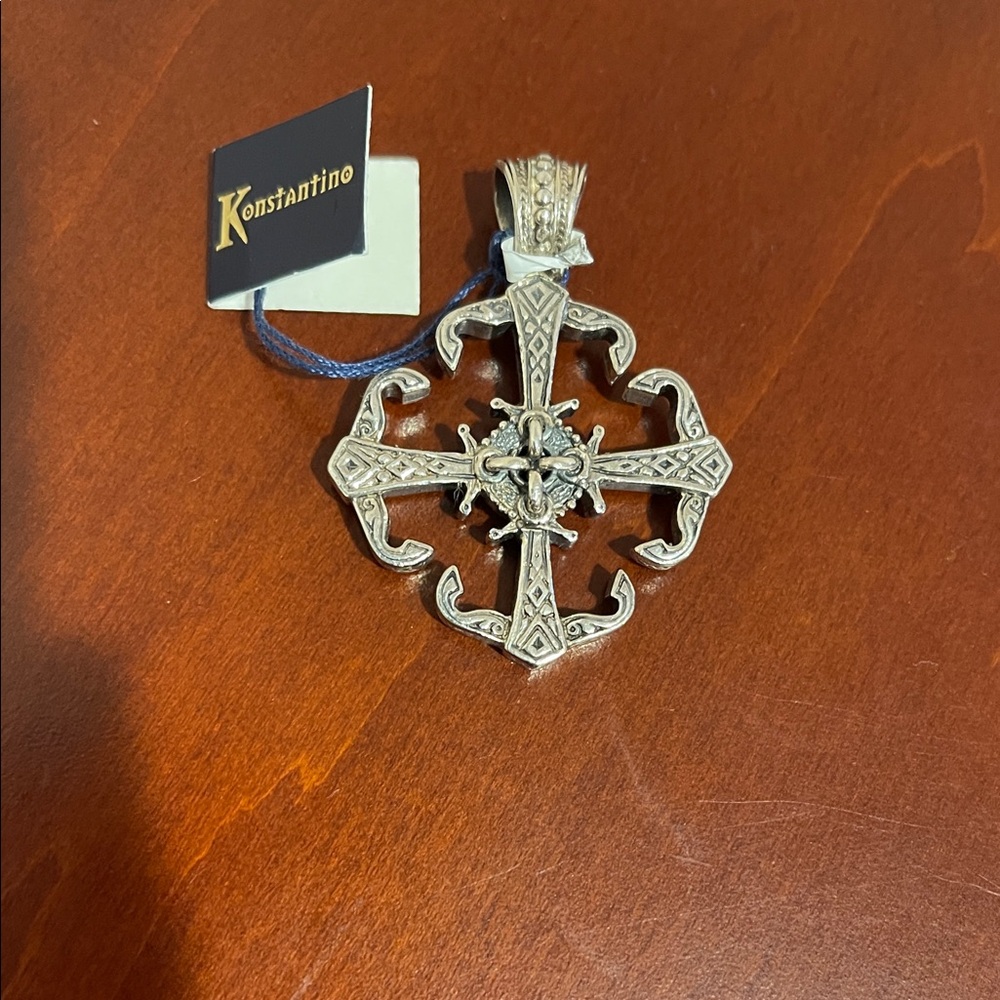 *Price Firm* Konstantino Sterling Silver Cross Pendant Made in Greece Never Worn